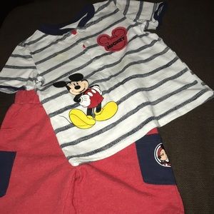 Mickey Mouse matching shirt and shorts set